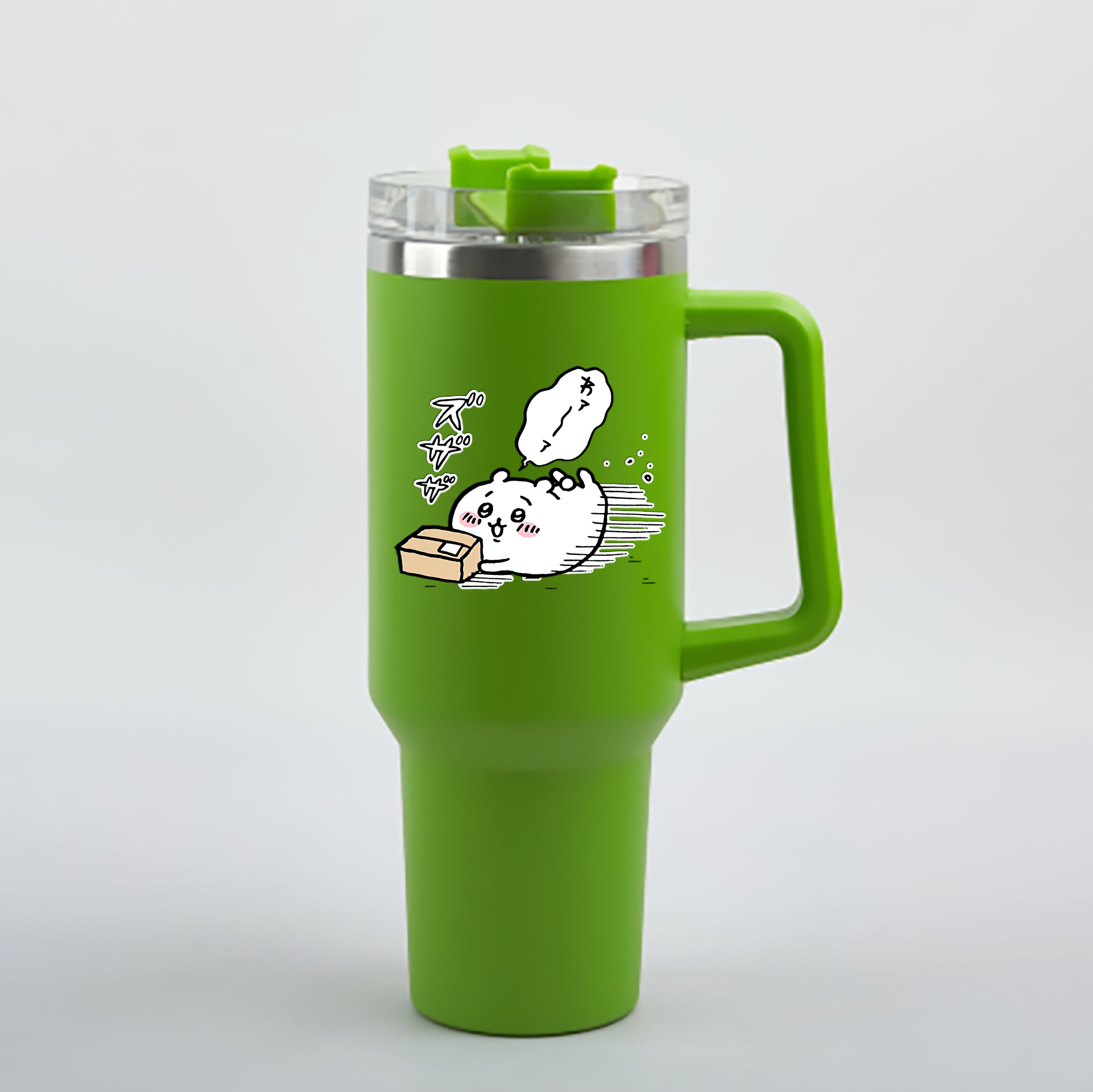 （画像用） ちいかわ ちいかわ Chii-kawa chiikawa 1200mL車用タンブラー - クリスタルステッカー（プラスチックストロー付き）